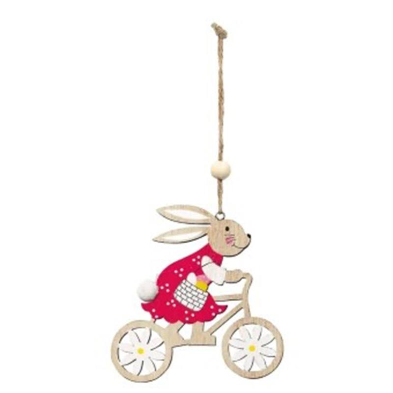 Colgante Conejo en Bicicleta de Madera - Imagen 3