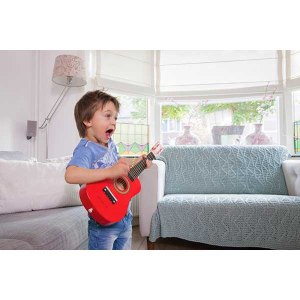 Guitarra Roja de Madera - Imagen 4