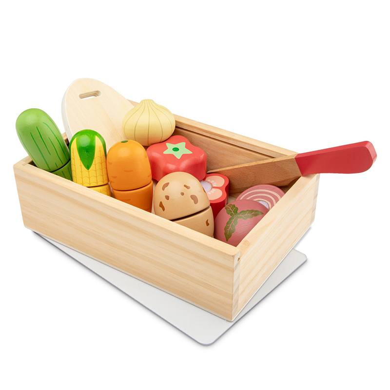 Juego Caja de Vegetales de Madera para Cortar - Imagen 1