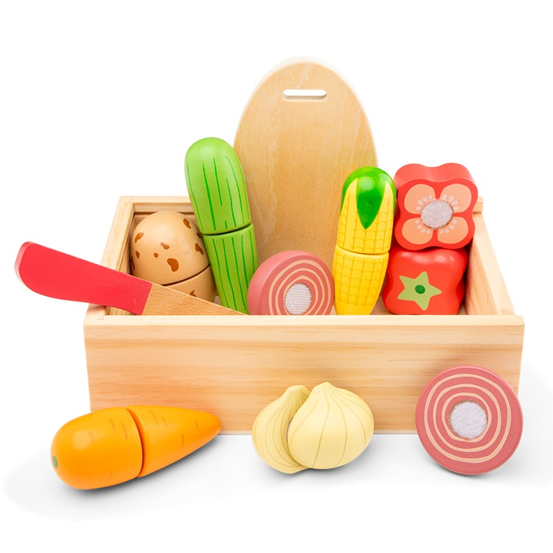 Juego Caja de Vegetales de Madera para Cortar - Imagen 2