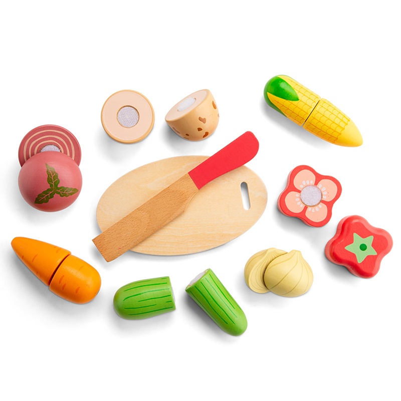 Juego Caja de Vegetales de Madera para Cortar - Imagen 4