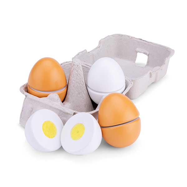 Huevera con 4 Huevos de Madera - Imatge 1