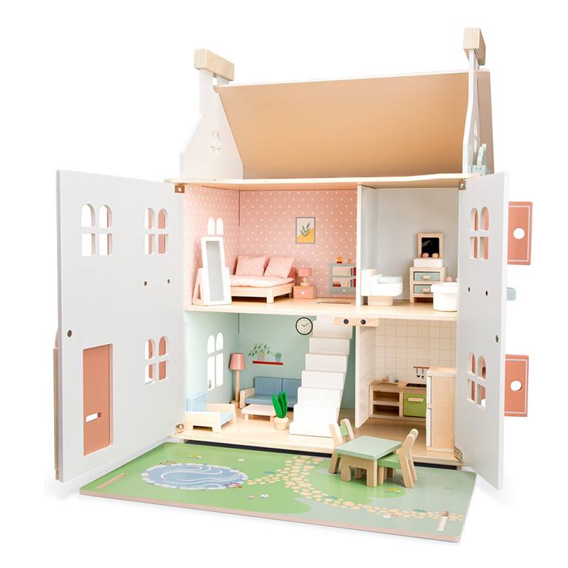 Casa de Muñecas de Madera con Muebles - Imagen 4