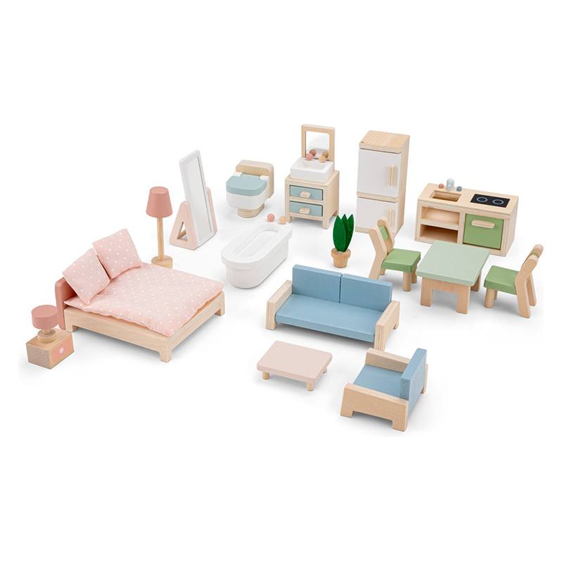 Casa de Muñecas de Madera con Muebles - Imagen 5