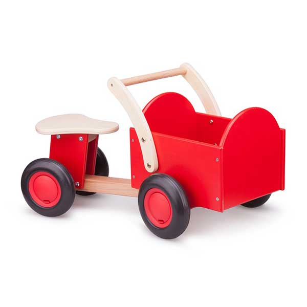 Tricicle Fusta amb Emmagatzematge Vermell - Imatge 1