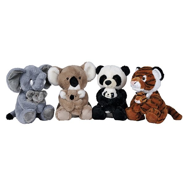 Peluche Animal da Selva com Bebê 28cm
