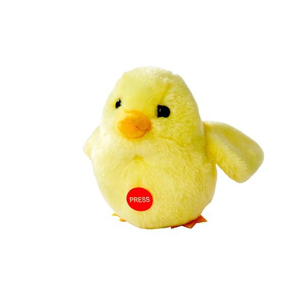 Peluche Pollito Blanco-Amarillo con Sonidos - Imagen 1