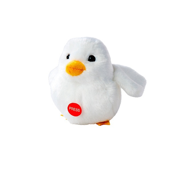 Peluche Pollito Blanco-Amarillo con Sonidos - Imagen 2