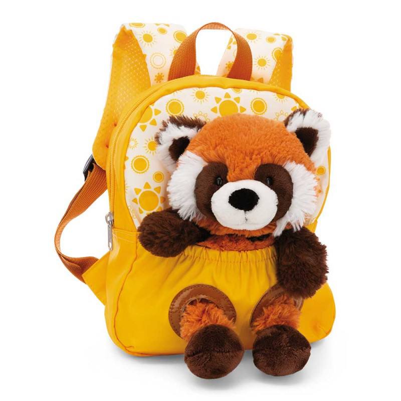 Mochila Pelúcia Panda Vermelho 25cm