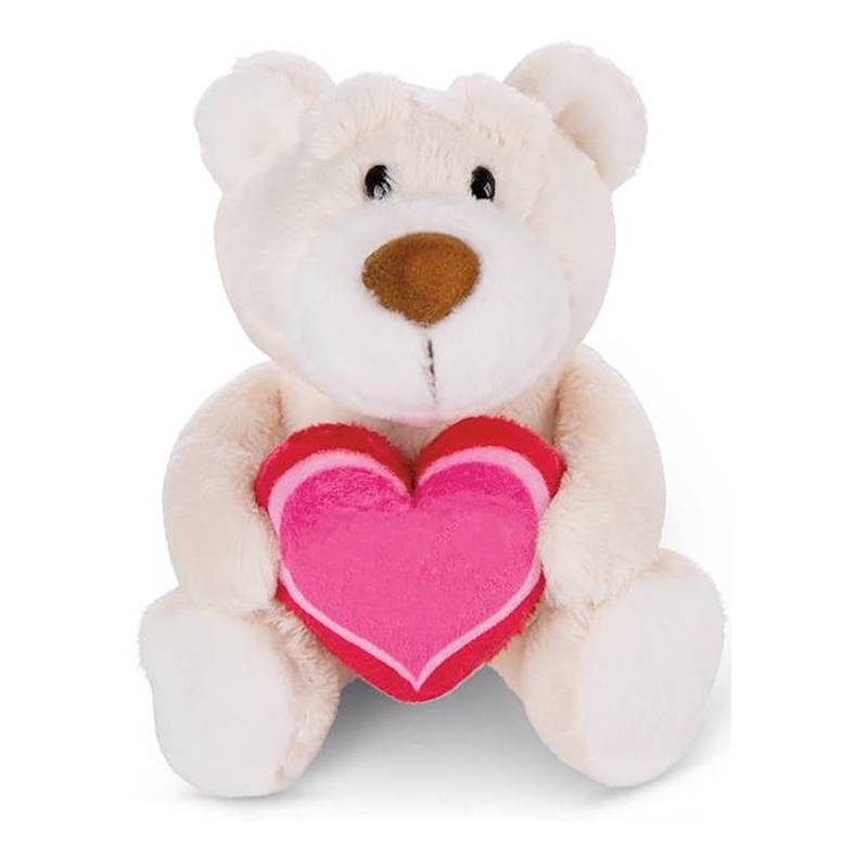 Ursinho de Peluche Creme com Coração 15cm