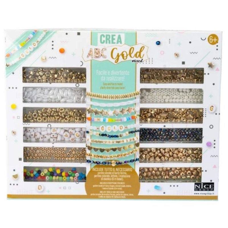 Jogo de Miçangas ABC Gold Mixed