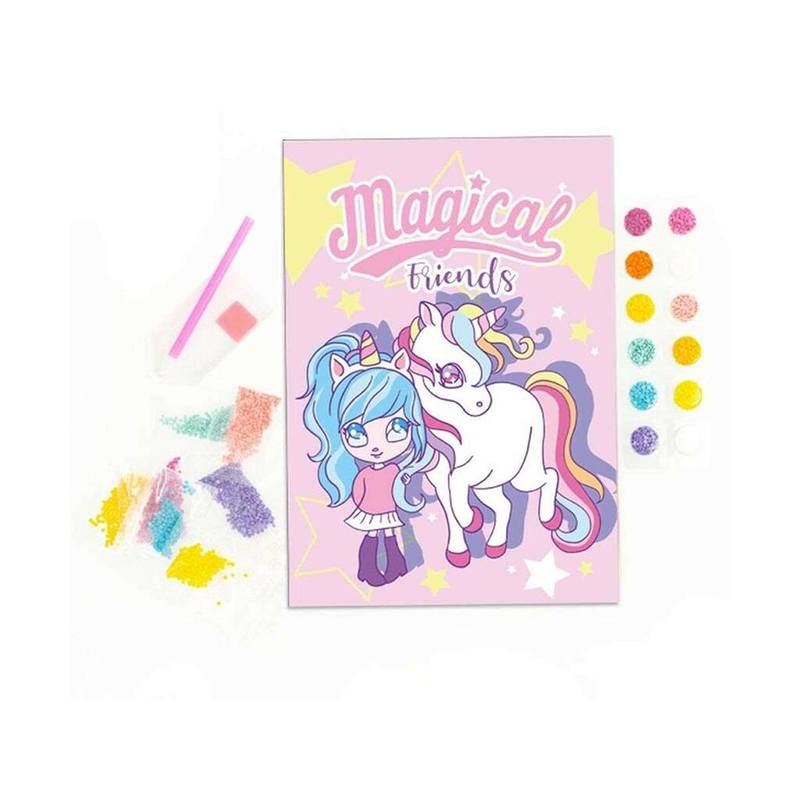 Arte de Cristal Diamantini Unicórnio e Menina - Imagem 1