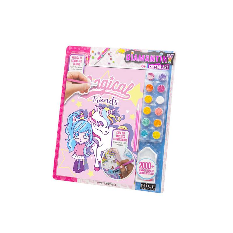 Arte de Cristal Diamantini Unicórnio e Menina - Imagem 2