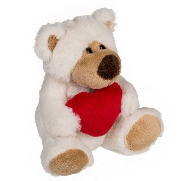 Urso de Pelúcia com Coração Vermelho 15cm - Imagem 1