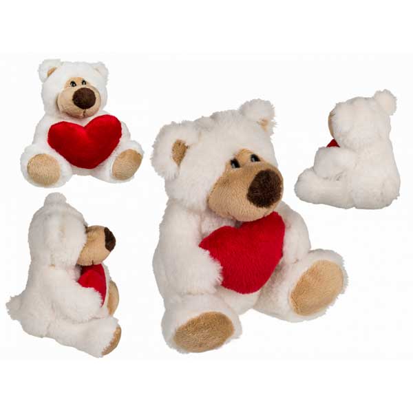 Urso de Pelúcia com Coração Vermelho 15cm - Imagem 1