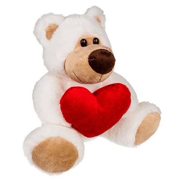Urso de Pelúcia com Coração Vermelho 20cm - Imagem 1