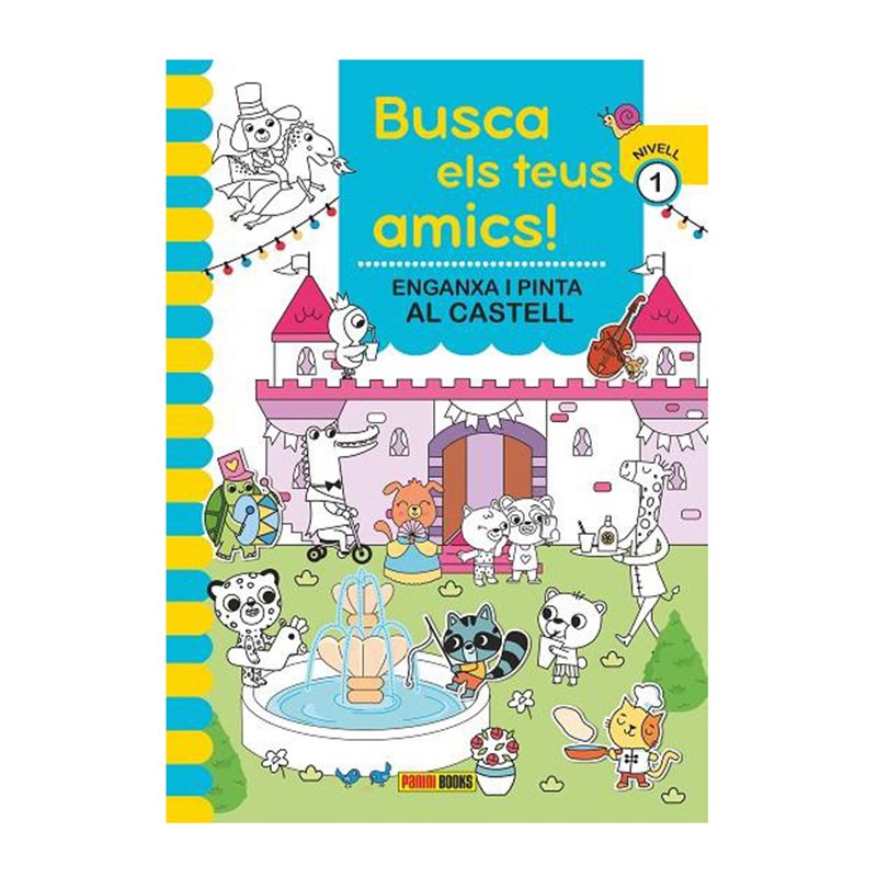 Libro Infantil Busca els teus Amics Enganxa i Pinta al Castell - Catalán