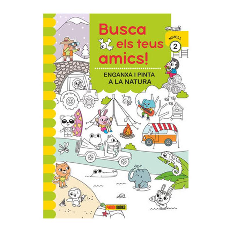 Libro Infantil Busca els teus Amics Enganxa i Pinta a la Natura - Catalán