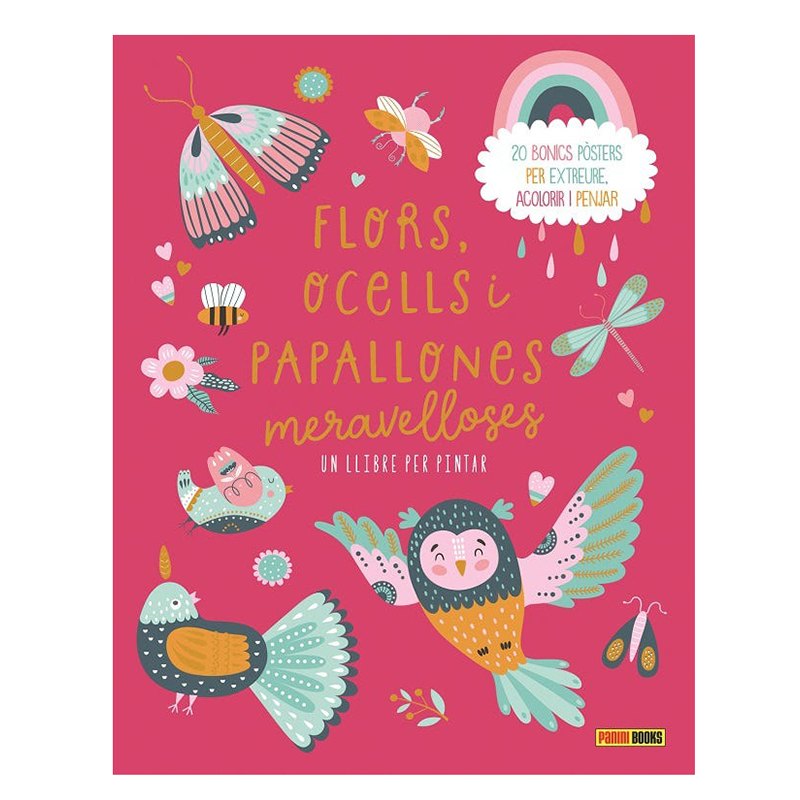 Libro para Pintar Flors Ocells i Papallones - Catalán