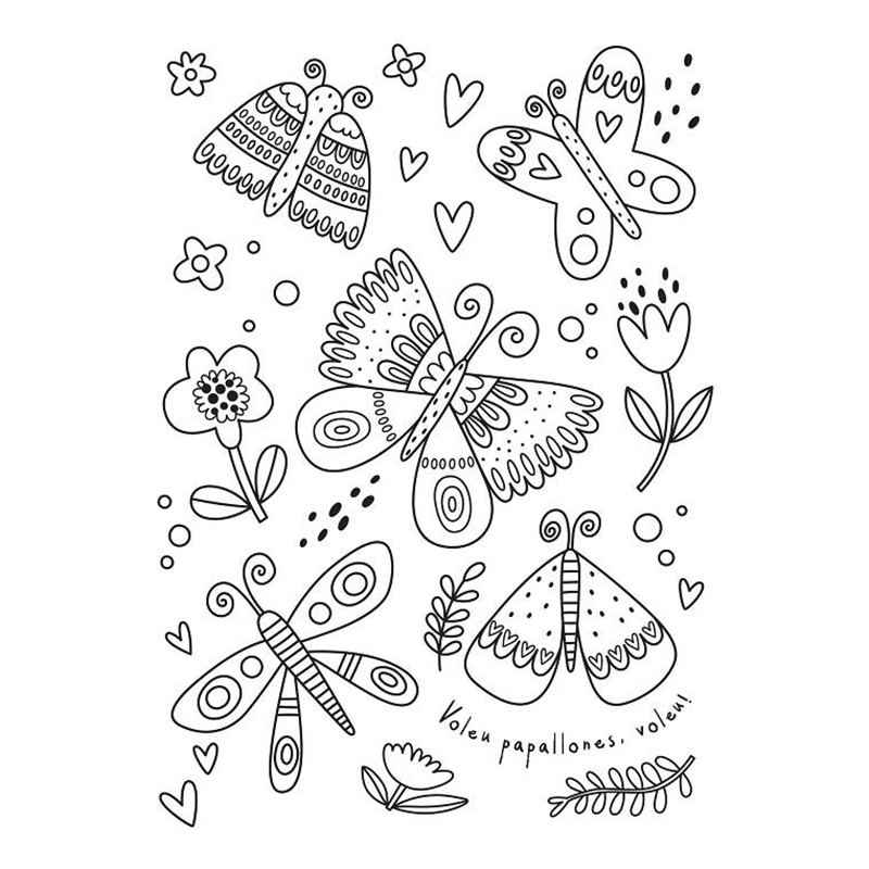 Libro para Pintar Flors Ocells i Papallones - Catalán - Imagen 1