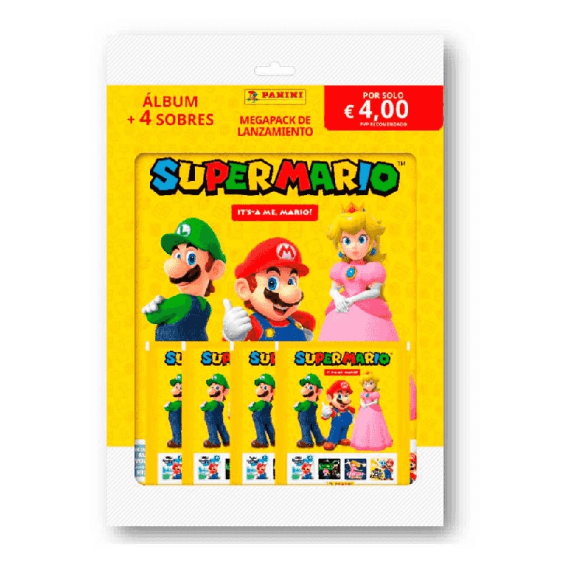 Super Mario Megapack Álbum com 4 Envelopes It's a me, Mario! 