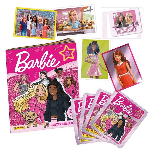 Barbie Álbum y 4 Sobres Juntas Brillamos - Imagen 1