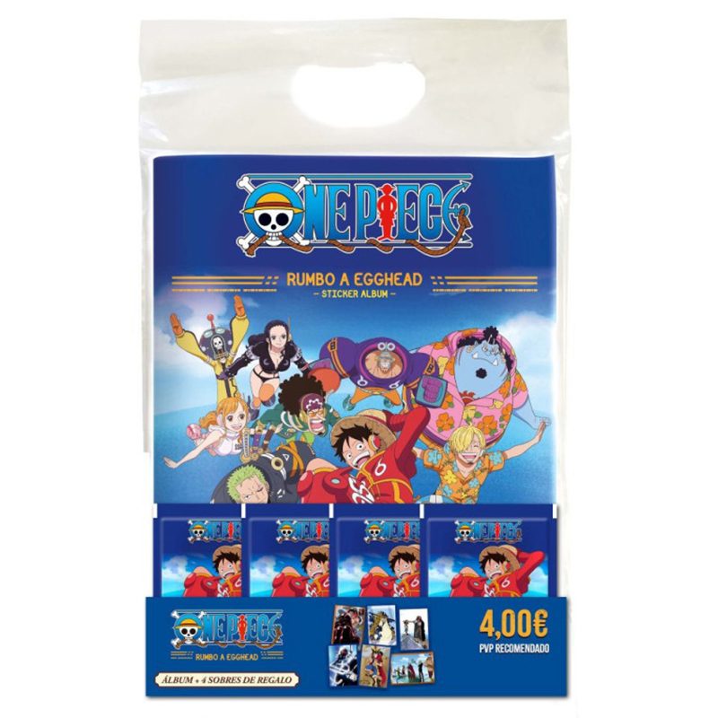 Panini One Piece Starter Pack Álbum y 4 Sobres