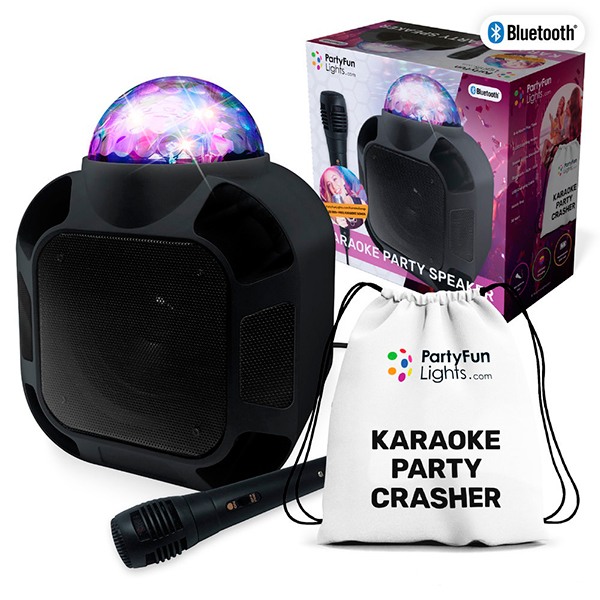 PartyFunLights Karaokê Bluetooth com Microfone - Preto - Imagem 1