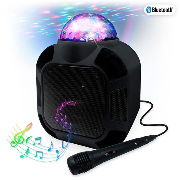 PartyFunLights Karaokê Bluetooth com Microfone - Preto - Imagem 1