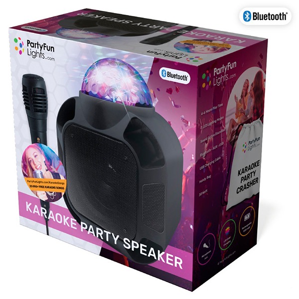 PartyFunLights Bluetooth Karaoke con Micrófono - Negro - Imagen 2