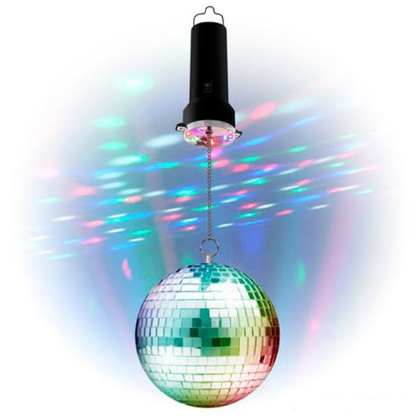 PartyFunLights Bola Discoteca Multicolor LED i Motor 20cm - Imatge 