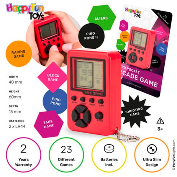 Llavero Retro Pocket Arcade Game con 26 Juegos - Imatge 3