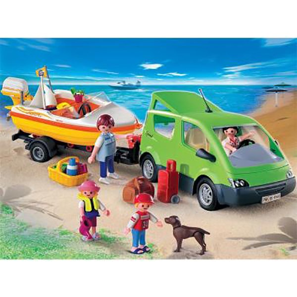 Playmobil 4144 Family Fun Coche Familiar con Lancha - Imagen 1