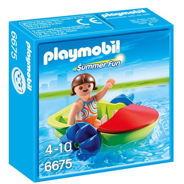 PLAYMOBIL - Family Fun Moto de agua con bote banana +4 años