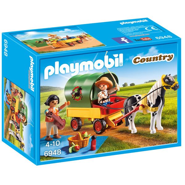 Playmobil 6948 Country Piquenique Com Pônei E Carrinho - Imagem 1