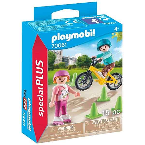 Playmobil 70061 Niños con Bici y Patines