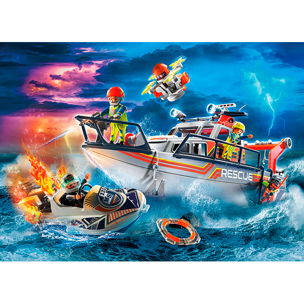 Playmobil 70140 Rescate Marítimo: Lucha contra Incendios con Yate de Rescate - Imatge 2