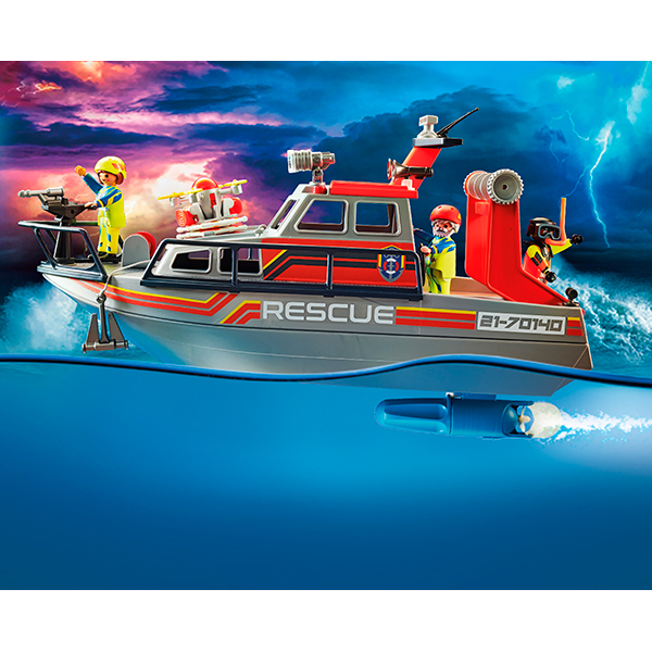 Playmobil 70140 Resgate Marítimo: Combate a incêndios com iate de resgate - Imagem 4