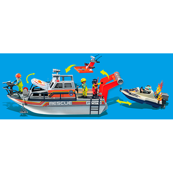 Playmobil 70140 Rescate Marítimo: Lucha contra Incendios con Yate de Rescate - Imagen 9