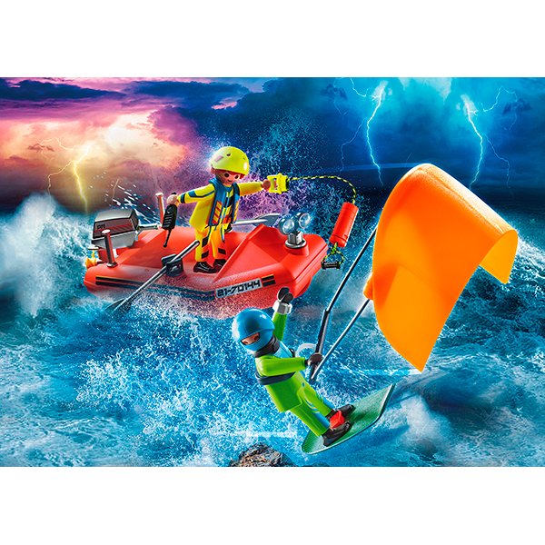 Playmobil 70144 Rescate Marítimo: Rescate de Kitesurfer con Bote - Imagen 2