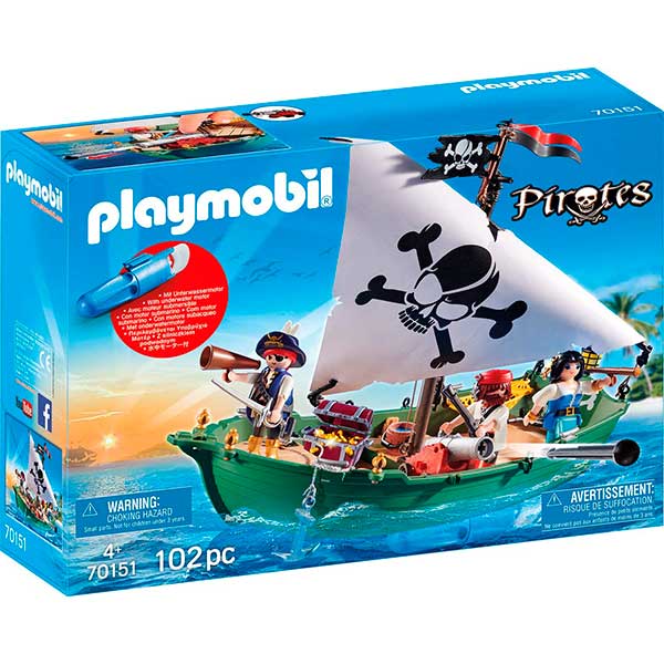 Playmobil 70151 Barco Pirata con motor submarino - Imagen 1