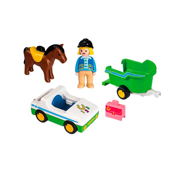 Playmobil 70181 1.2.3 Carro com Reboque para Cavalo - Imagem 2