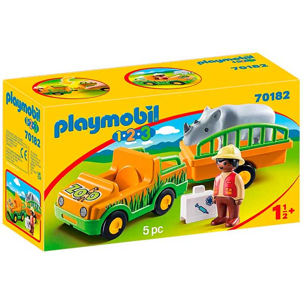 Playmobil 70182: Zoológico e Veículo Rinoceronte - Imagem 1