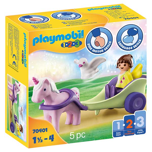 Playmobil 1.2.3 Carruatge Unicorn i Fada - Imatge 1