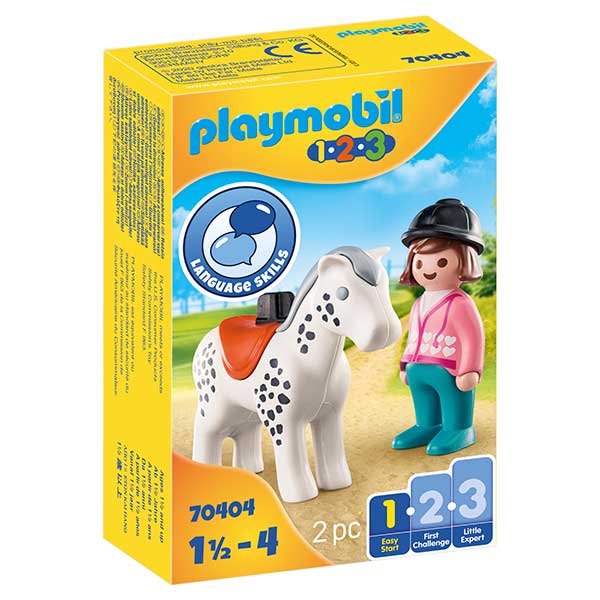 Playmobil 70404 1.2.3 Jinete con Caballo - Imagen 1