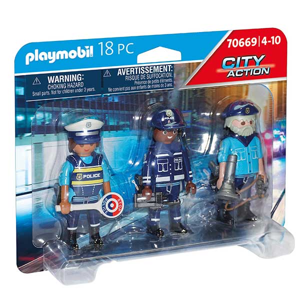 Playmobil 70669 Pack 3 Figuras de polícia - Imagem 1