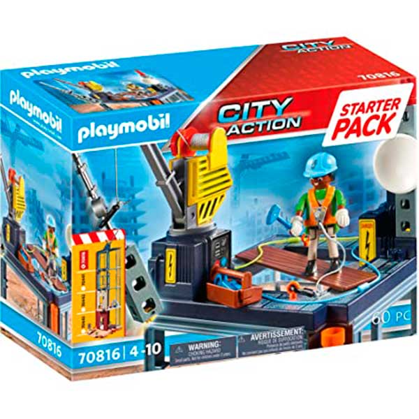 Playmobil 70816 Starter Pack Construcción con grúa - Imagen 1