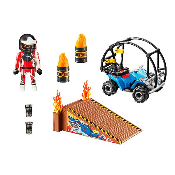 Playmobil 70820: Starter Pack Stuntshow Quad con Rampa de Fuego - Imatge 1