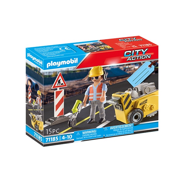Playmobil 71185 City Action Trabajador de la construcción con cortador de bordes - Imagen 1