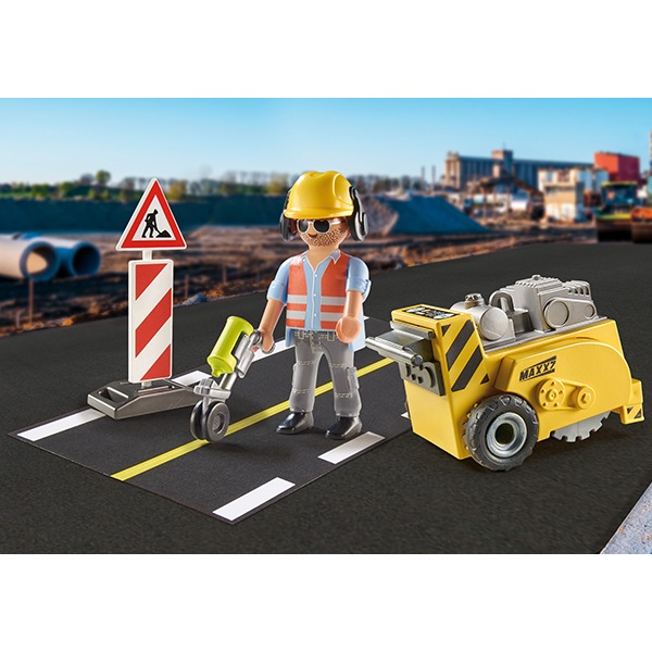 Playmobil 71185 City Action Trabajador de la construcción con cortador de bordes - Imagen 1